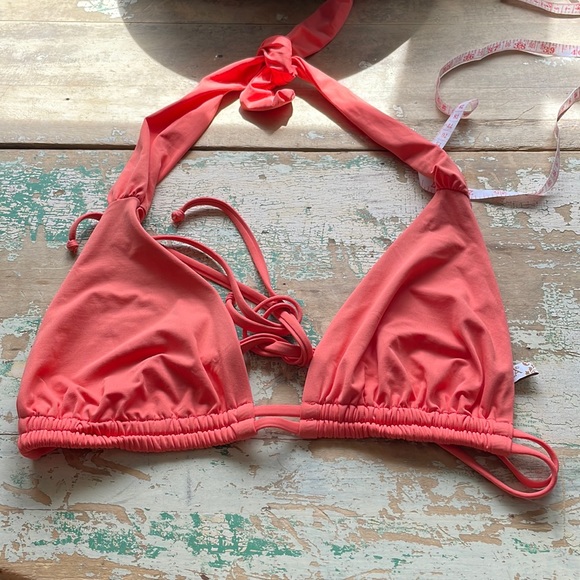 BECCA PEACH BIKINI HALTER TOP D CUP LARGE - Picture 2 of 12